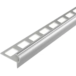 Stufenkantenprofil im Florentiner Stil silber matt (11 mm, 250 cm)