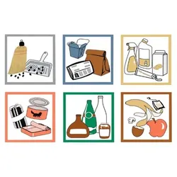 Piktogramm-Aufkleber-Set 6-teilig farbig