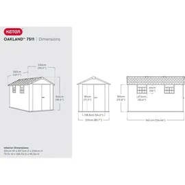 KETER Oakland 7511 2,29 x 3,5 m grau/anthrazit