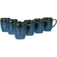 Creatable CreaTable, 33086, Sea Breeze Blau, 6-teiliges Geschirrset, Kaffeebecher Set aus Steinzeug
