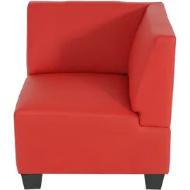 Mendler Modular 3-Sitzer Sofa Couch Lyon, Kunstleder ~ rot, hohe Armlehnen