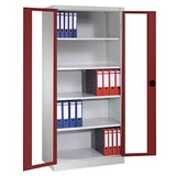 Californian Products CP Stahlschrank 8920-055 S10153 lichtgrau, rubinrot, Acrylglas 93,0 x 40,0 x 195,0 cm, aufgebaut