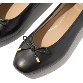 FitFlop DELICATO Bow Soft Leather Ballet Flats Black