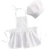 Mikikit Kinderschürze Weiß Kinderschürzen Für Mädchen Baby-kochkleidung Kochmütze Und Schürze Für Kinder Kochschürze Für Neugeborene Baby-kit Kinderanzug Foto Kleinkind Einteilige Hose