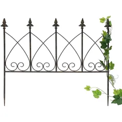 DanDiBo Rankhilfe Metall Blumengitter 60 cm Freistehend Rankgitter 96015 Steckzaun Kletterhilfe Stab Rost Imitat