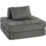 Schlafsessel 2 in 1 Klappbar Boneless Schlafsofa mit Schlaffunktion, Kissen Grau