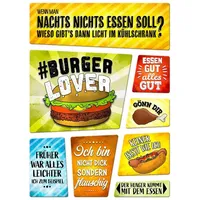 Trendaffe Kühlschrankmagnete 8er Set mit Sprüchen zum Thema Essen