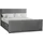 kaiser möbel Boxspringbett mit bettkasten und topper 160x200 Trento stoff Plüsch Cord Dunkelgrau H3-Bonell - Dunkelgrau