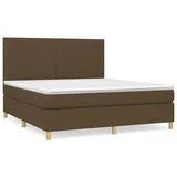 vidaXL Boxspringbett mit Matratze Dunkelbraun 160x200 cm Stoff