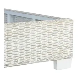 vidaXL Bett Grau Natur Rattan 180x200 cm