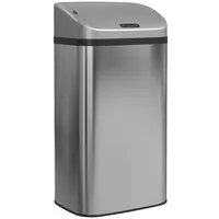STILVORA Sensor-Mülleimer Edelstahl silber 33x25x69 cm 48 L mit Infrarotsensor