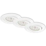 Briloner 3er Set LED Einbauleuchte, Ø 8,2 cm, 3,5 W, Weiß