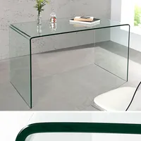 Extravaganter Glas Esstisch FANTOME 120 cm transparent Schreibtisch Glastisch