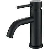 Wasserhahn Bad Schwarz, Mischbatterie für Warm-und Kaltwasser, Energiesparende Waschbeckenarmatur, Einhebelmischer für Familie Badezimmer, für Waschbecken Armatur Edelstahl
