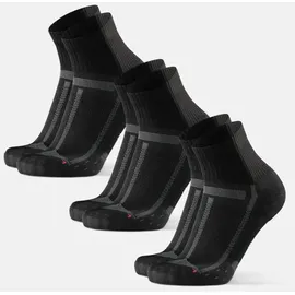 Danish Endurance Laufsocken Long Distance 3er Pack Schwarz/Grau 43-47