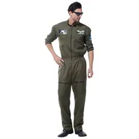MIESEPETER Kostüm Piloten-Kostüm Herren Verkleidung MIESEPETER®, Kampfjet Pilot-Kostüm grün 2XL/3XL