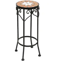 DanDiBo Ambiente Blumenhocker Mosaik Rund 46 cm Schwarz