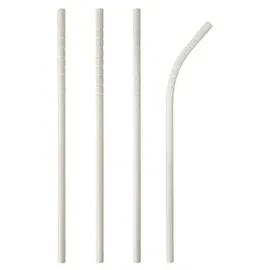 Papstar Trinkhalme Papier "pure" Ø 6 mm · 20 cm weiss flexibel