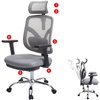 Bürostuhl MCW-J92, Schreibtischstuhl, ergonomisch, verstellbare Lordosenstütze und Armlehne grau