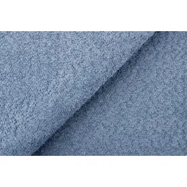 s-style möbel - Polsterbett 180x200 Thea Blau Boucle Stoff Füße aus Massivholz - Blau