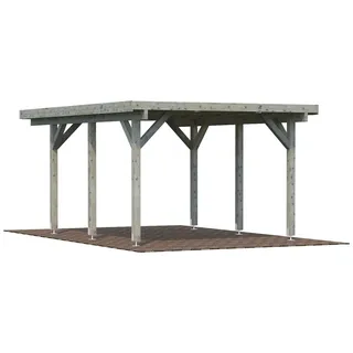 Einzel-Carport 360 x 512 cm Grau tauchgrundiert