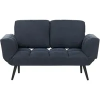 Beliani 2-Sitzer Schlafsofa Blau-Grau Brekke