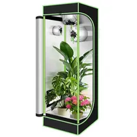Clanmacy Gewächshaus Growbox Growzelt Gewächszelt 600D Indoor Pflanzenzelt Größe wählbar grün|schwarz 40 cm x 120 cm x 40 cm