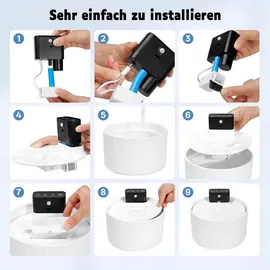 feelneedy Smarter Haustier Trinkbrunnen aus Keramik,Kabelloser Katzenbrunnen,mit Radar-Sensor,4000mAh Akku, 4-Schicht-Filterung & Ultra-leiser Pumpe, 3 Modi,... - Weiß