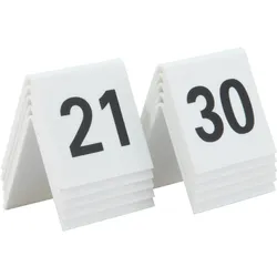 Securit® Tischnummern 21-30 - Weiße Acrylstandards mit Basis