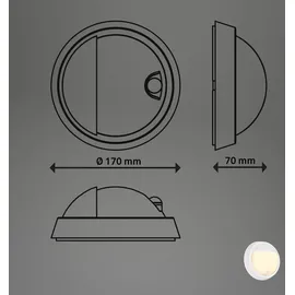 Briloner - LED Wandlampe Akku Dämmerungssensor, 20 sek. Timer, Aussenlampe, Wandleuchte Bewegungsmelder,