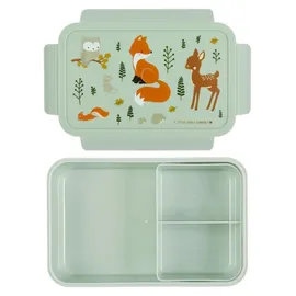 A Little Lovely Company Bento Lunchbox Brotdose, 14x21 cm (Waldtiere Grün) – Grün