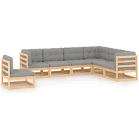 vidaXL Garten-Lounge-Set 7-tlg. grau