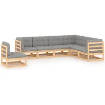 vidaXL Garten-Lounge-Set 7-tlg. grau