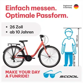 coolmobility gmbh S'COOL chiX 26 K6 RH 38 cm coral/dark red