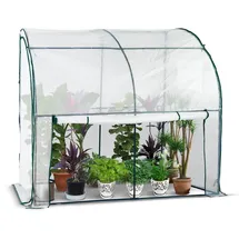 VOUNOT Anlehngewächshaus Folie Weiß 200 cm 1 m2