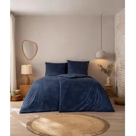 Estella Bettwäsche Pippa indigo 155x220 cm, + 80x80 cm - blau