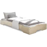 Moebel-Eins LAURI Stapelbett 1 Stück 90x200 cm, Material Massivholz,