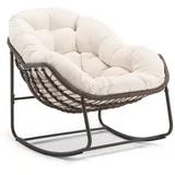 MODFU Sofa Rattan-Schaukelstuhl für Outdoor,Relaxsessel, Großer Outdoor-Rattan-Schaukelstuhl mit ergonomischem Design – Wetterfest, gepolstert, ideal für Garten und Wohnzimmer