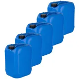kanister-vertrieb® 5 x 20 L Kanister Wasserkanister Kunststoffkanister BPA-frei blau DIN61+ Etiketten