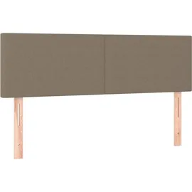 vidaXL Boxspringbett mit Matratze & LED Taupe 140x200 cm Stoff