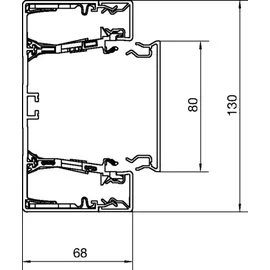 Hager Tehalit Brüstungskanal-Unterteil zu BRN 65x130mm vw BRN6513019016