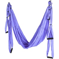 fuik Yoga-Hängematte, ultraleichtes tragbares Yoga-Schaukel-Set, robust mit Aufbewahrungstasche für Yoga für Fitness(Lila-blau)