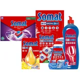 SOMAT Tabs 26 AW all in 1 Extra, Geschirrspül Tabs für Sauberkeit, bekämpft eingetrocknete Rückstände + Klarspüler + Intensiv-Maschinenreiniger + Spezial-Salz + Deo Perls + Maschinenreiniger