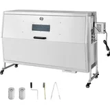 SucceBuy Drehspießgrill 38 W Holzkohlegrill (132 cm Grilllänge) mit 60 kg Tragkraft, Rädern, 4-facher Höhenverstellung & Deckel, Edelstahl-Elek...