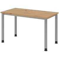 Bümö Schreibtisch Wildeiche, Silber, Nachbildung,Eiche, Rechteckig, 120x74x67.2 cm, FSC