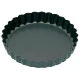 KitchenCraft Törtchenformen/Quiche-Schalen mit Antihaftbeschichtung und Losen Böden, 10 cm, 4er-Set, Schwarz