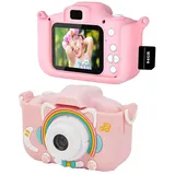 ZREE Kinder Kamera 1080P 2,0-Zoll-Bildschirm Kamera Kinder Kinderkamera (inkl. Selfie Digitalkamera Kinder Fotoapparat Kinder für 3-12 Jahre, Jungen und Mädchen Weihnachten Spielzeug) rosa