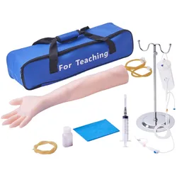 VEVOR Phlebotomie-Übungsset Übungsarm Blutabnahme, Intravenöses Trainingsset für Venenpunktion, Hochsimuliertes IV-Übungsarm-Set mit Tragetasche, IV-Fähigkeiten, für Studenten, Krankenschwestern