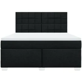 vidaXL Boxspringbett mit Matratze Schwarz 180x200 cm Stoff