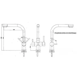 bietal® BT-30U Kühlung 3-Wege L Wasserhahn Edelstahl Filter